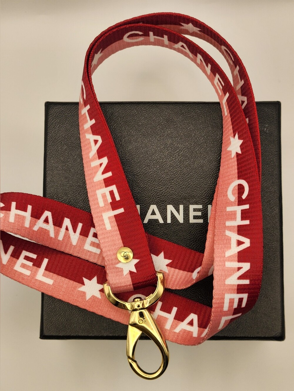 Vintage Chanel 01P Runway Star Logo Lanyard w/ Box